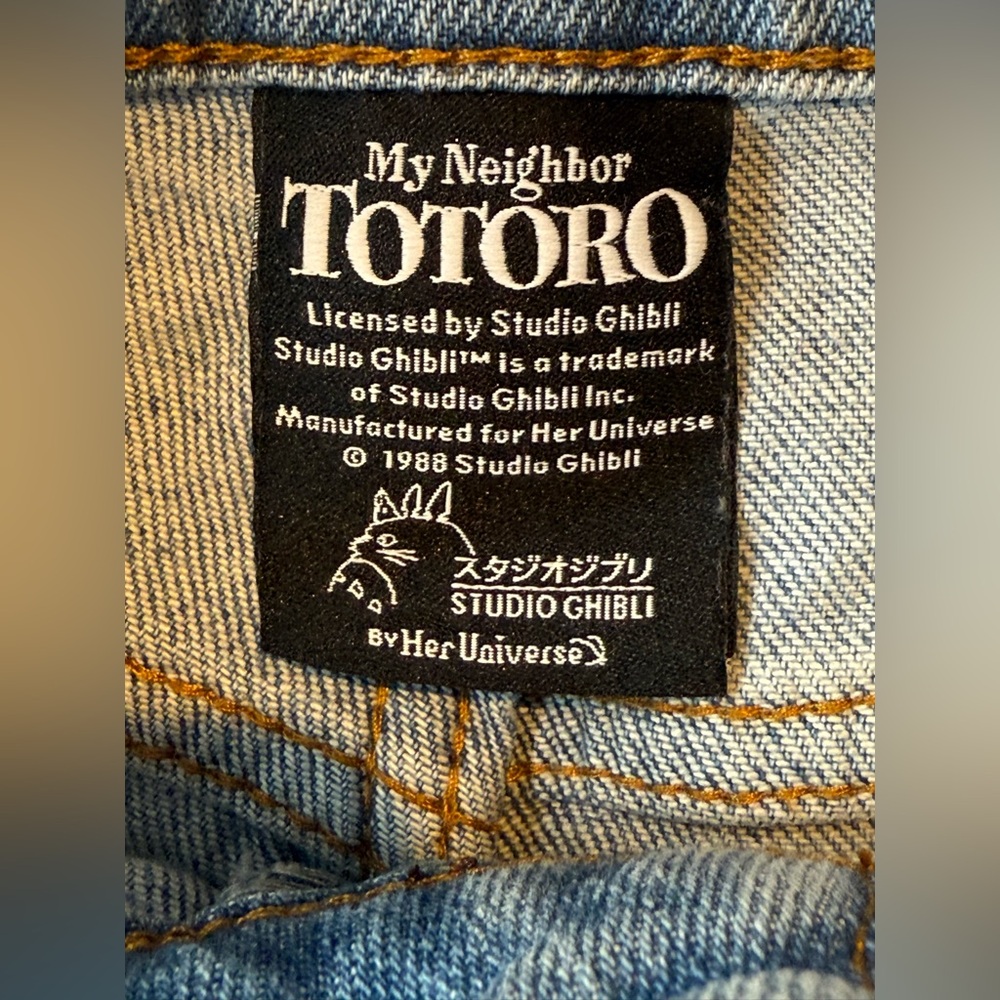 My Neighbor Totoro Studio Ghibli Blue Jeans - waist 14” flat lay - Picture 8 of 11